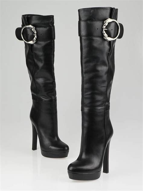 gucci studded boot tall|high heel gucci boots.